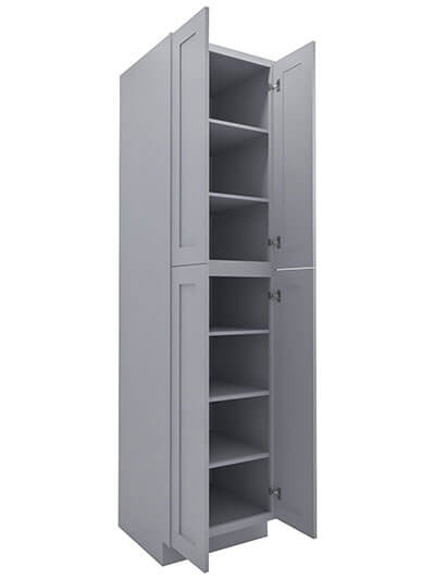 AB-WP2496B: Lait Grey Shaker 24″ 4 Door Pantry Cabinet