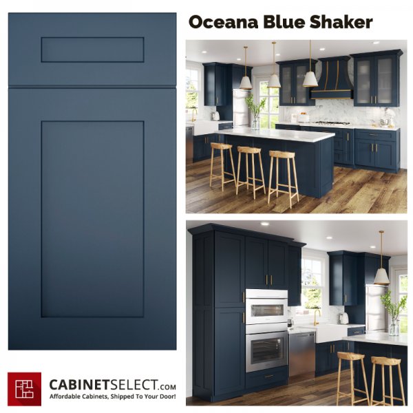 10x10 Oceana Blue Shaker Kitchen by Cabinet Select - CabinetSelect.com