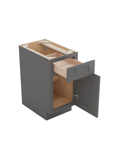 SG-B12: Shaker Grey 12″ Single Drawer Single Door Base Cabinet