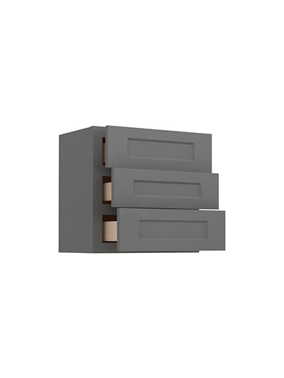 SG-W3D18: Shaker Grey 18″ Three Drawer Wall Cabinet