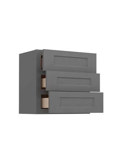 SG-W3D24: Shaker Grey 24″ Three Drawer Wall Cabinet