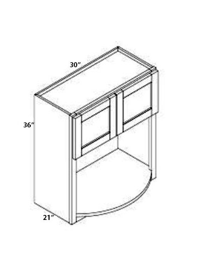 True Dove Shaker 30″x36″x21″ Double Door Wall Microwave Cabinet