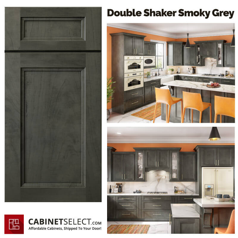 10×10 Double Shaker Smoky Grey Kitchen by CabinetSelect