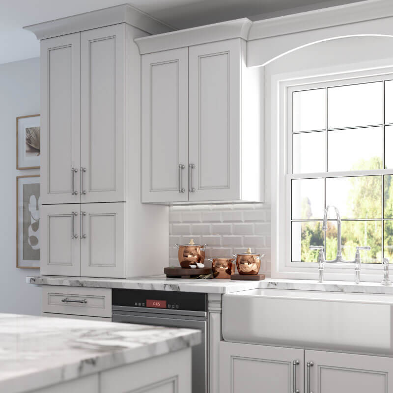Double Shaker White Kitchen Cabinet | CabinetSelect.com