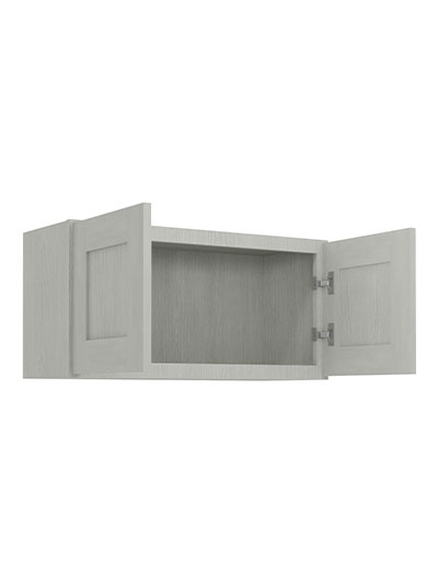 AN-W3015B: Nova Light Grey Shaker 30″ Double Door Bridge Wall Cabinet