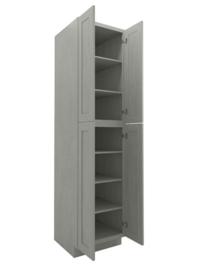 AN-WP2496B: Nova Light Grey Shaker 24″ 4 Door Pantry Cabinet