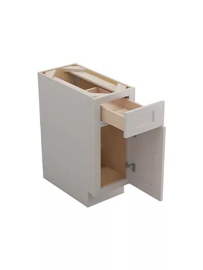 SD-B12: Shaker Dove 12″ Single Drawer Single Door Base Cabinet