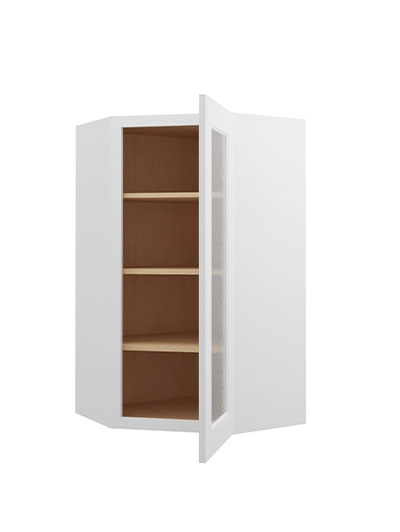 WS-DCW2442GD: Shaker White Diagonal Glass Door Wall Cabinet 42″ Tall