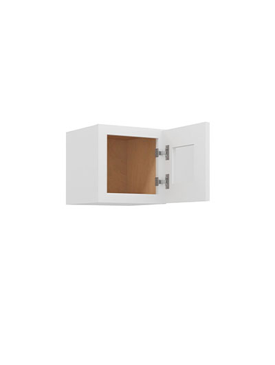 WS-W1212GD: Shaker White 12″ Glass Door Wall Stacker Cabinet Single Door 12″ H