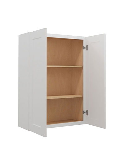 WS-W3042: Shaker White 30″ Double Door 42″ High Wall Cabinet
