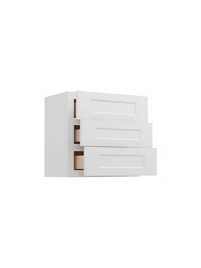 WS-W3D18: Shaker White 18″ Three Drawer Wall Cabinet