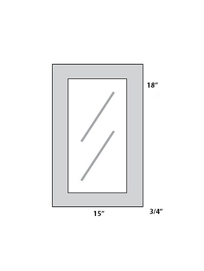 Dove White Shaker 15×18 Glass Door