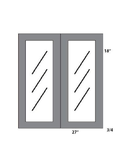 Cream White Shaker 27×18 Glass Door (Pair)