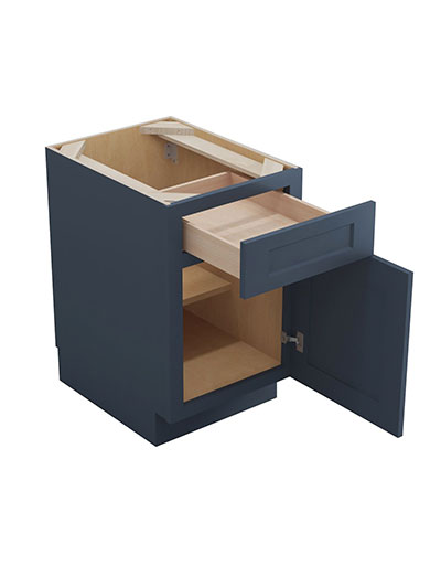 Oceana Blue Shaker 15″ Single Drawer, Single Door Base Cabinet