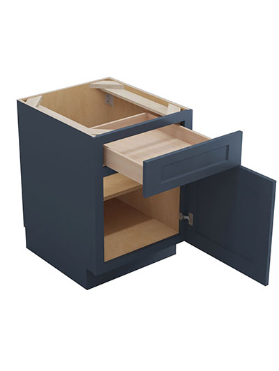 Oceana Blue Shaker 18″ Single Drawer, Single Door Base Cabinet