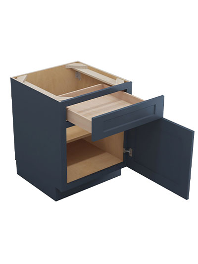 Oceana Blue Shaker 21″ Single Drawer, Single Door Base Cabinet