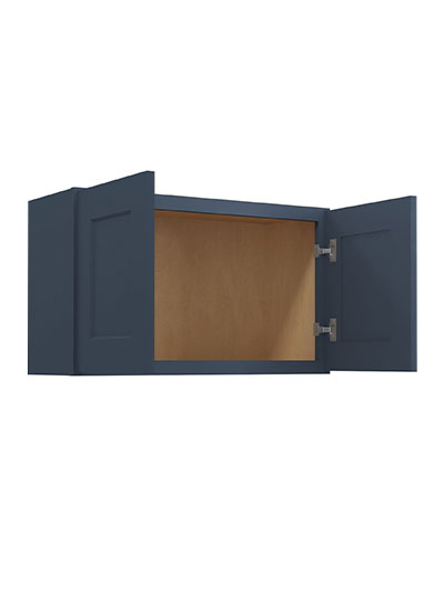 Oceana Blue Shaker 30×18 Double Door Wall Bridge Cabinet