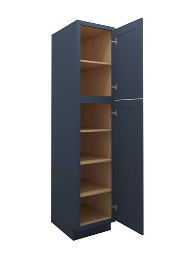 Oceana Blue Shaker 18×84 Single Door Tall Pantry Cabinet