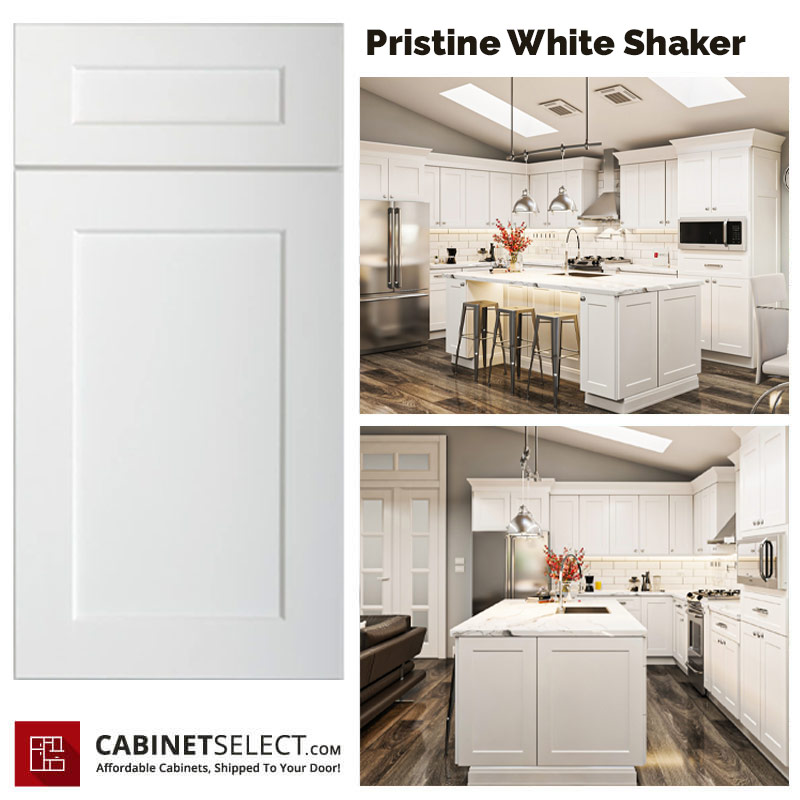 Pristine White Shaker Kitchen Cabinet Line | CabinetSelect.com