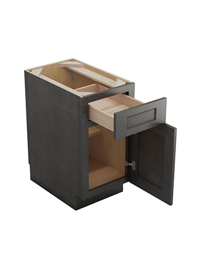 SCN-B15: Shaker Cinder 15″Single Drawer Single Door Base Cabinet