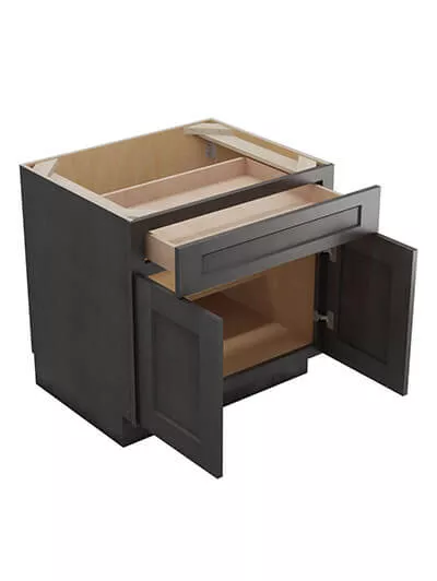 SCN-B27: Shaker Cinder 27″ Double Door Single Drawer Cabinet