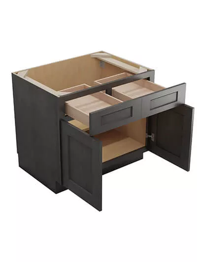 SCN-B30: Shaker Cinder 30″ Double Door Double Drawer Cabinet