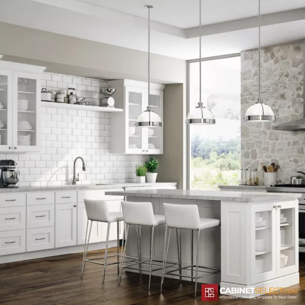 Bay Shaker White Kitchen Cabinet Line Main Category | CabinetSelect.com