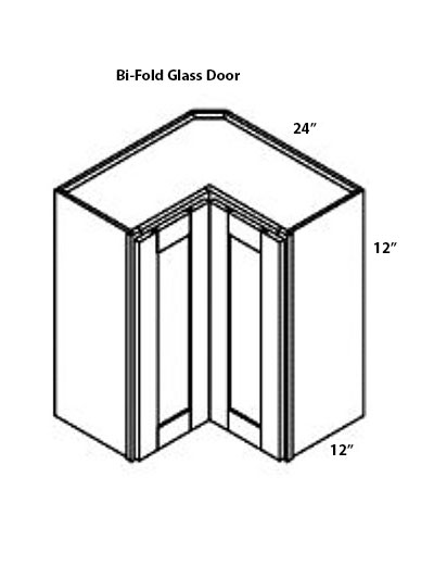 Black Shaker 24″x12″ Glass Door Wall Easy Reach Cabinet