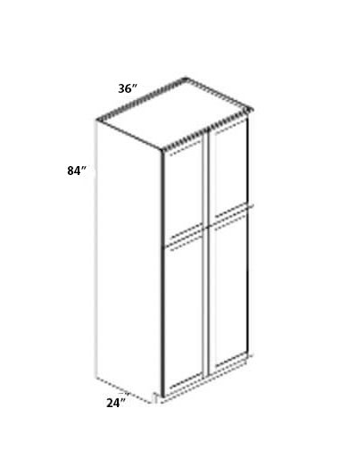 Black Shaker 36″x84″ Four Door Pantry Cabinet