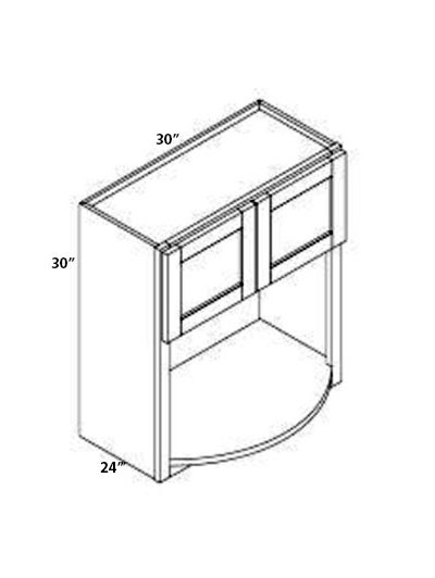 Black Shaker 30″x30″x24″ Double Door Wall Microwave Cabinet