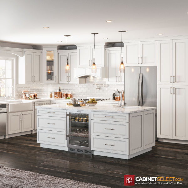 Double Shaker White Kitchen Cabinet Line Category | CabinetSelect.com