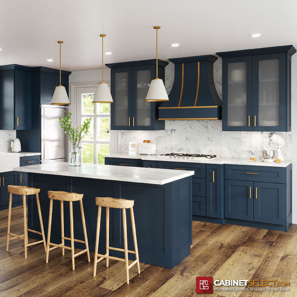 Oceana Blue Shaker Kitchen Cabinet Line Category | CabinetSelect.com