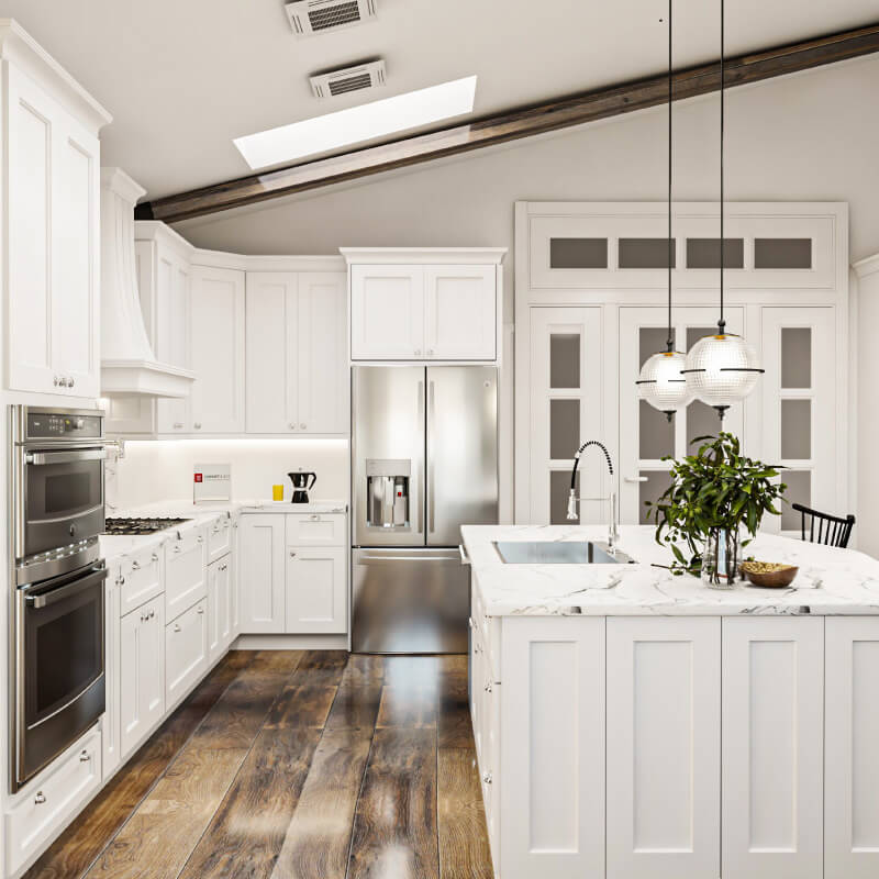 Rockport White Kitchen Cabinet | CabinetSelect.com