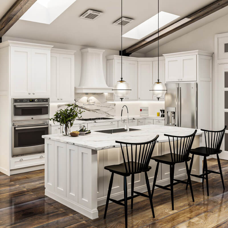 Rockport White Kitchen Cabinets | CabinetSelect.com