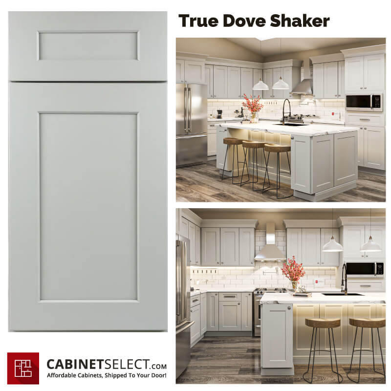 10×10 True Dove Shaker Kitchen by CabinetSelect
