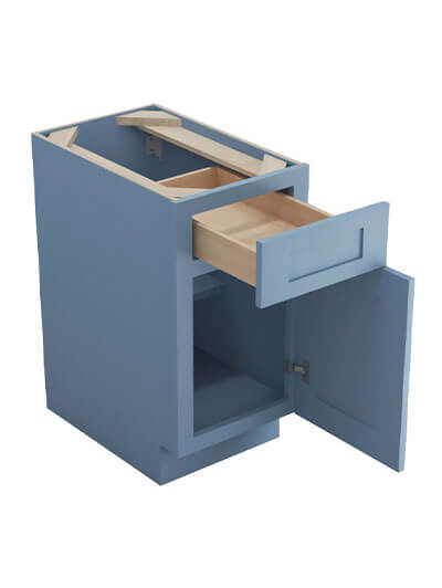 AX-B15: Xterra Blue Shaker 15″ 1 Drawer 1 Door Base Cabinet