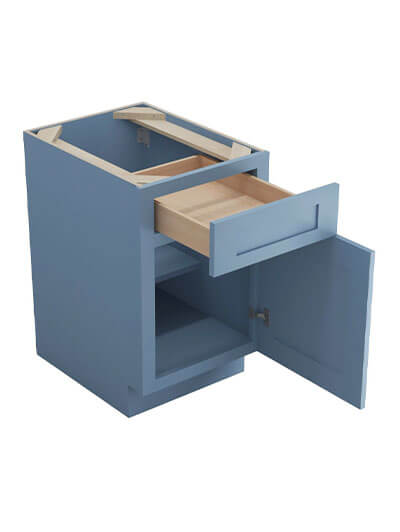 AX-B18: Xterra Blue Shaker 18″ 1 Drawer 1 Door Base Cabinet