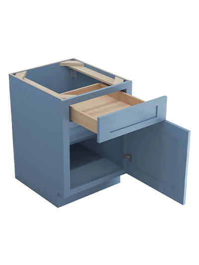 AX-B21: Xterra Blue Shaker 21″ 1 Drawer 1 Door Base Cabinet