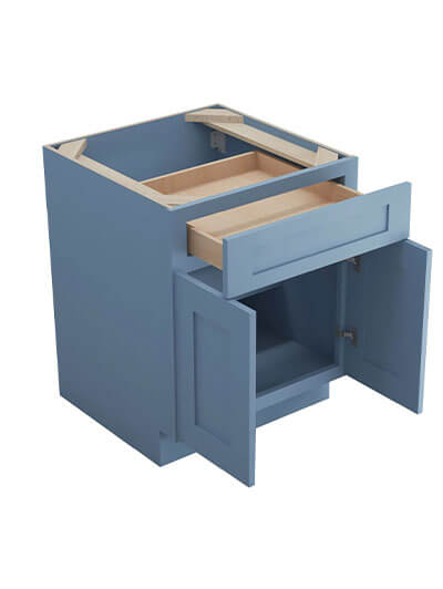 AX-B24B: Xterra Blue Shaker 24″ 1 Drawer 2 Door Base Cabinet