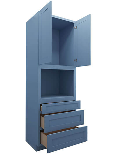 AX-OC3390B: Xterra Blue Shaker 33″ 3 Drawer 2 Door Oven Cabinet