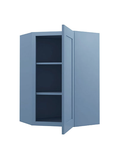AX-WDC2436: Xterra Blue Shaker 24″ Diagonal Corner Wall Cabinet