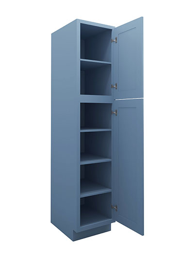 AX-WP1884: Xterra Blue Shaker 18″ 2 Door Pantry Cabinet