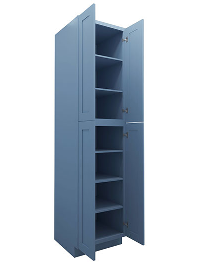 AX-WP2496B: Xterra Blue Shaker 24″ 4 Door Pantry Cabinet