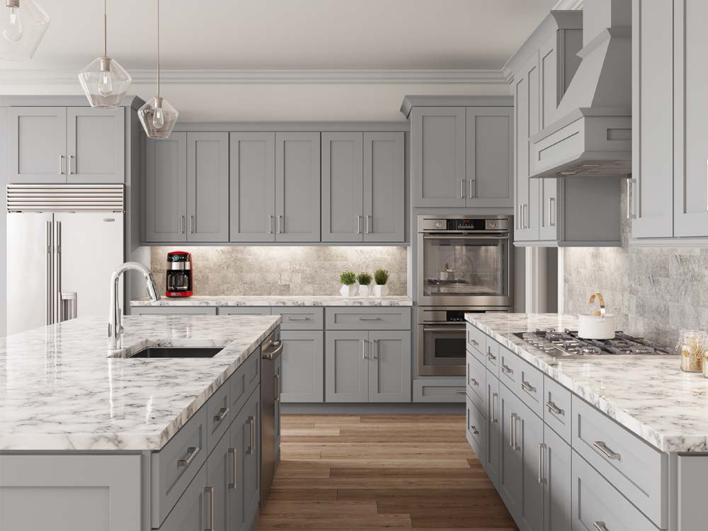 Lait Grey Shaker Modern Kitchen Cabinets | Kitchen Design Inspiration | Cabinetselect.com