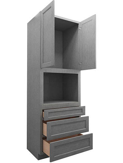 TG-OC3396B: Midtown Grey 33″ 3 Drawer 2 Door Oven Cabinet