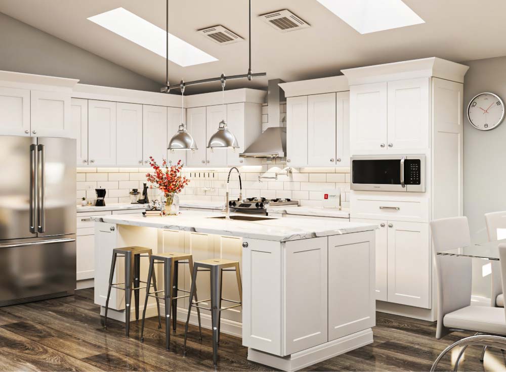 Pristine White Shaker Kitchen Cabinets | Kitchen Design Inspiration | Cabinetselect.com