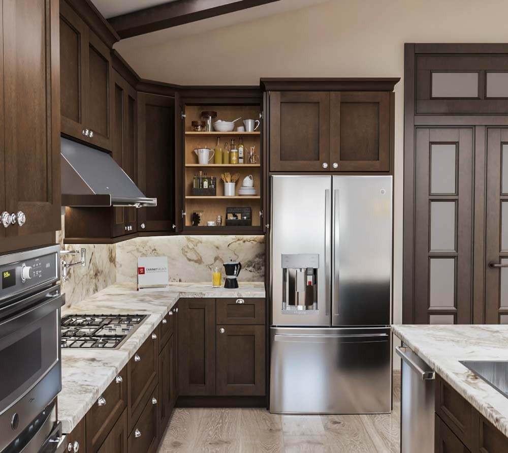 Rockport Walnut Brown Kitchen | Kitchen Design Inspiration | Cabinetselect.com