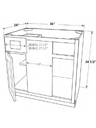 Natural Shaker 36″ Blind Corner Base Cabinet
