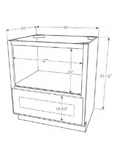 Natural Shaker 30″ Microwave Base, One Drawer