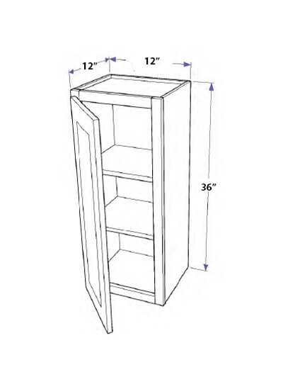 Natural Shaker 12″x36″ Wall Cabinet, One Door